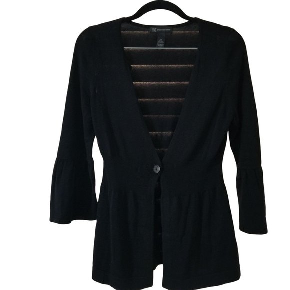 INC M Black One Button Cardigan - Picture 1 of 3